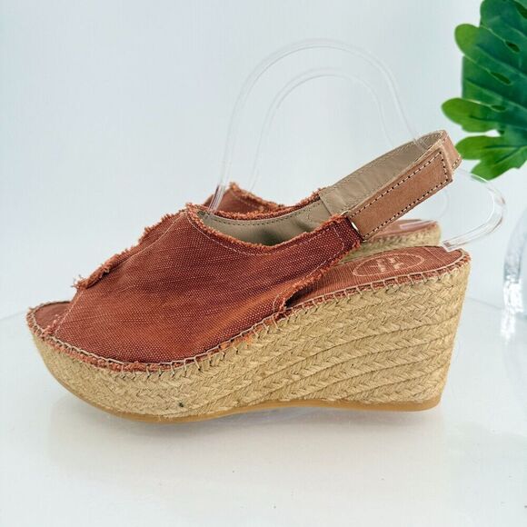 Toni Pons Womens Lugano Espadrille Sandals Platform Wedge Orange Canvas 41 10 US - Picture 6 of 16